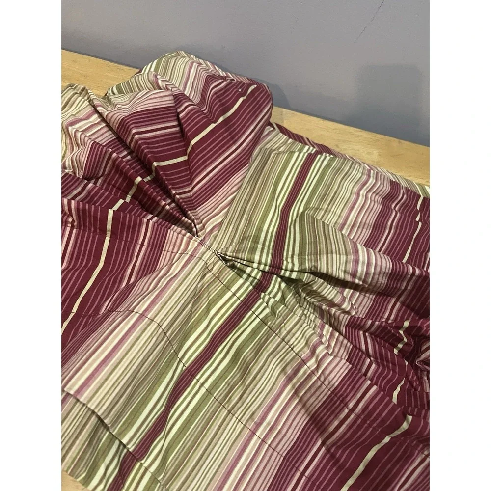 Waverly Serene Striped Drop Pleat‎ Valances Pink Red Olive Gold 80x20